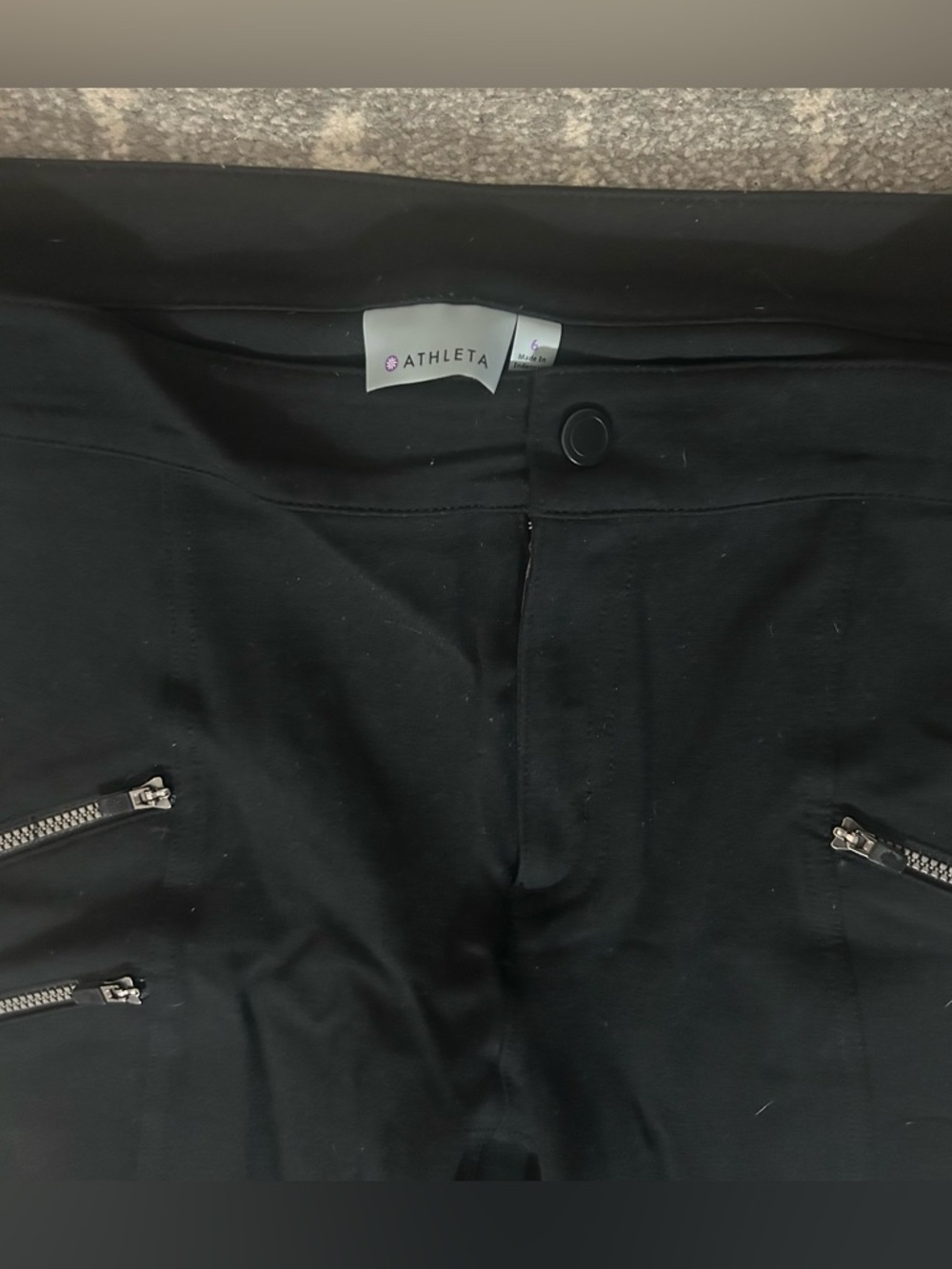 Athleta Ponte Moto Pant Black Women’s Size 6 Zip Pockets Skinny Leg - Picture 6 of 10